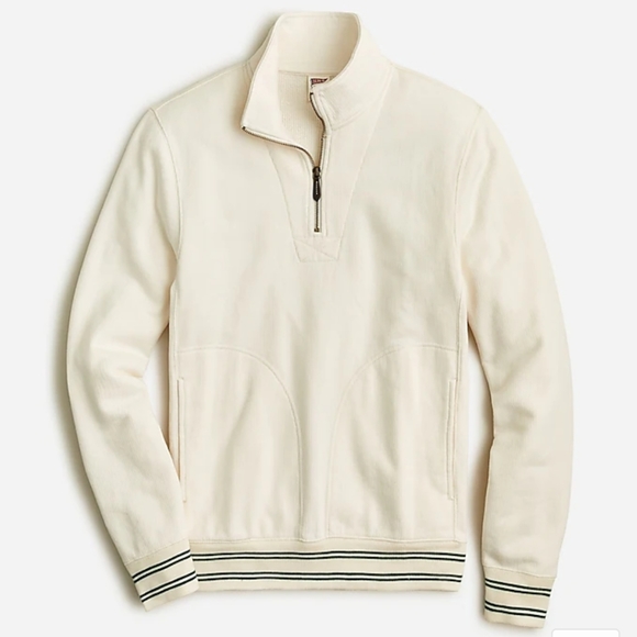 J. Crew Half-zip ribbed terry pullover large - Picture 3 of 7
